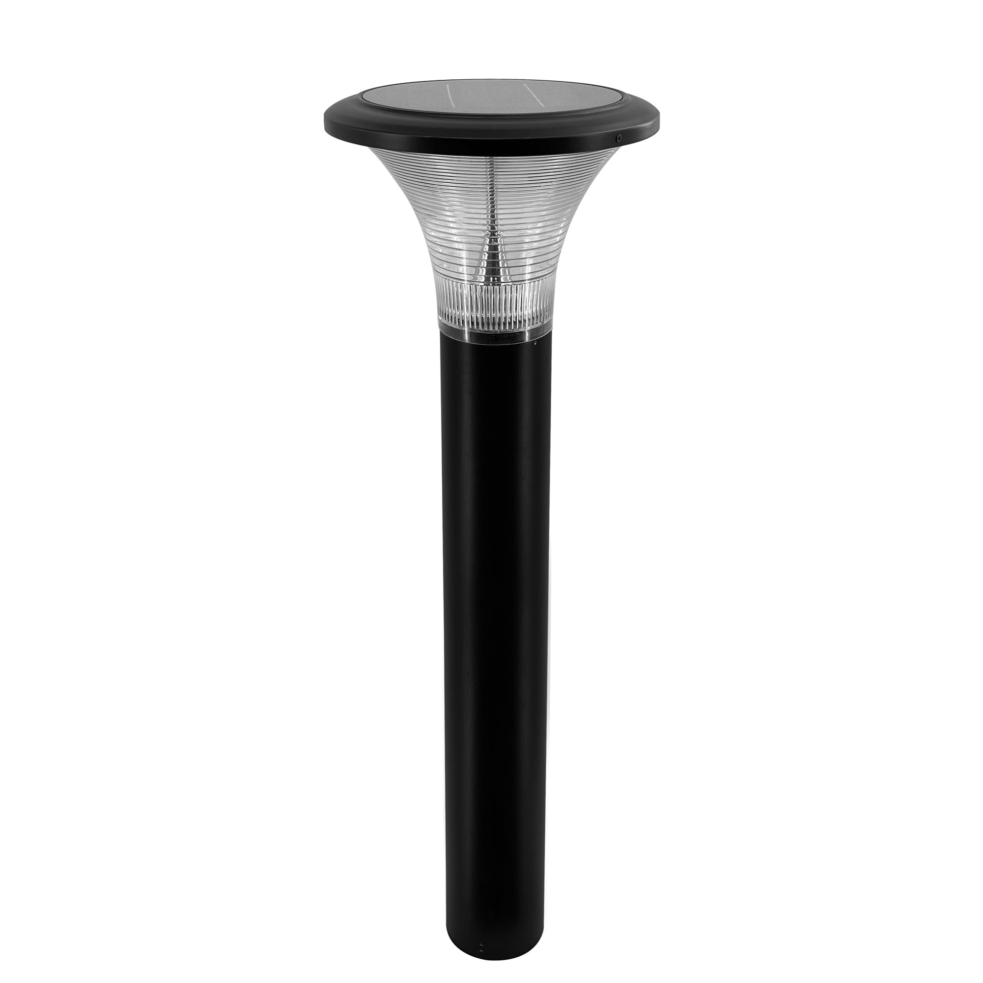 Residential aluminium solar bollard light with high quality black powder coating