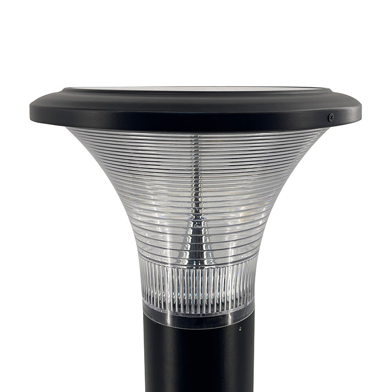 Residential aluminium solar bollard light with high quality black powder coating