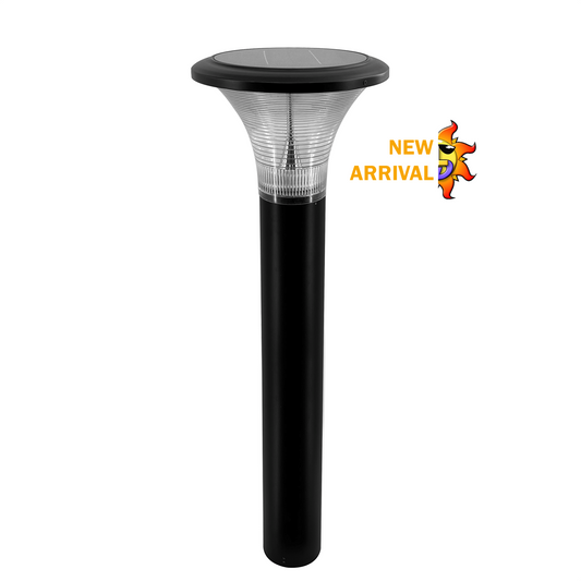 Residential aluminium solar bollard light with high quality black powder coating