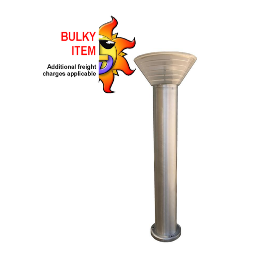 Aluminium commercial bollard light with LEDs and a solar panel