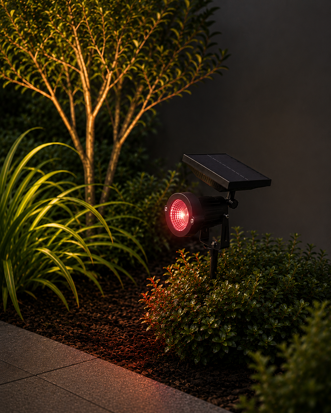 "King" Garden Spot Light w/ Solar Panel (RGB)