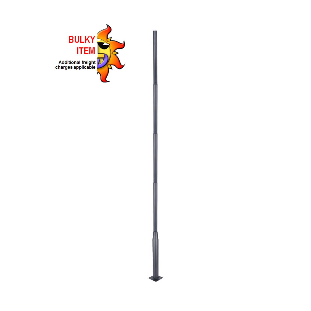 5m sectional steel pole with rag bolt assembly for outdoor lighting