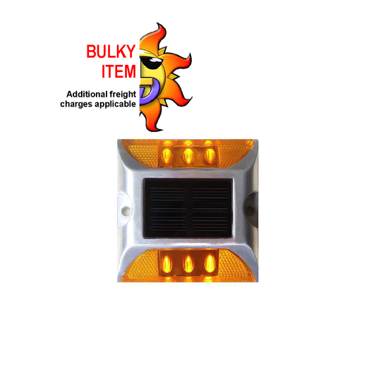 Solar powered LED road stud light in amber