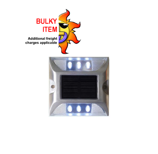 Solar powered LED road stud light in white