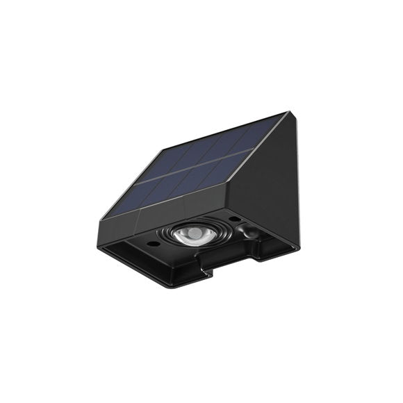 Black ABS solar step light with built-in solar panel and 1 LED