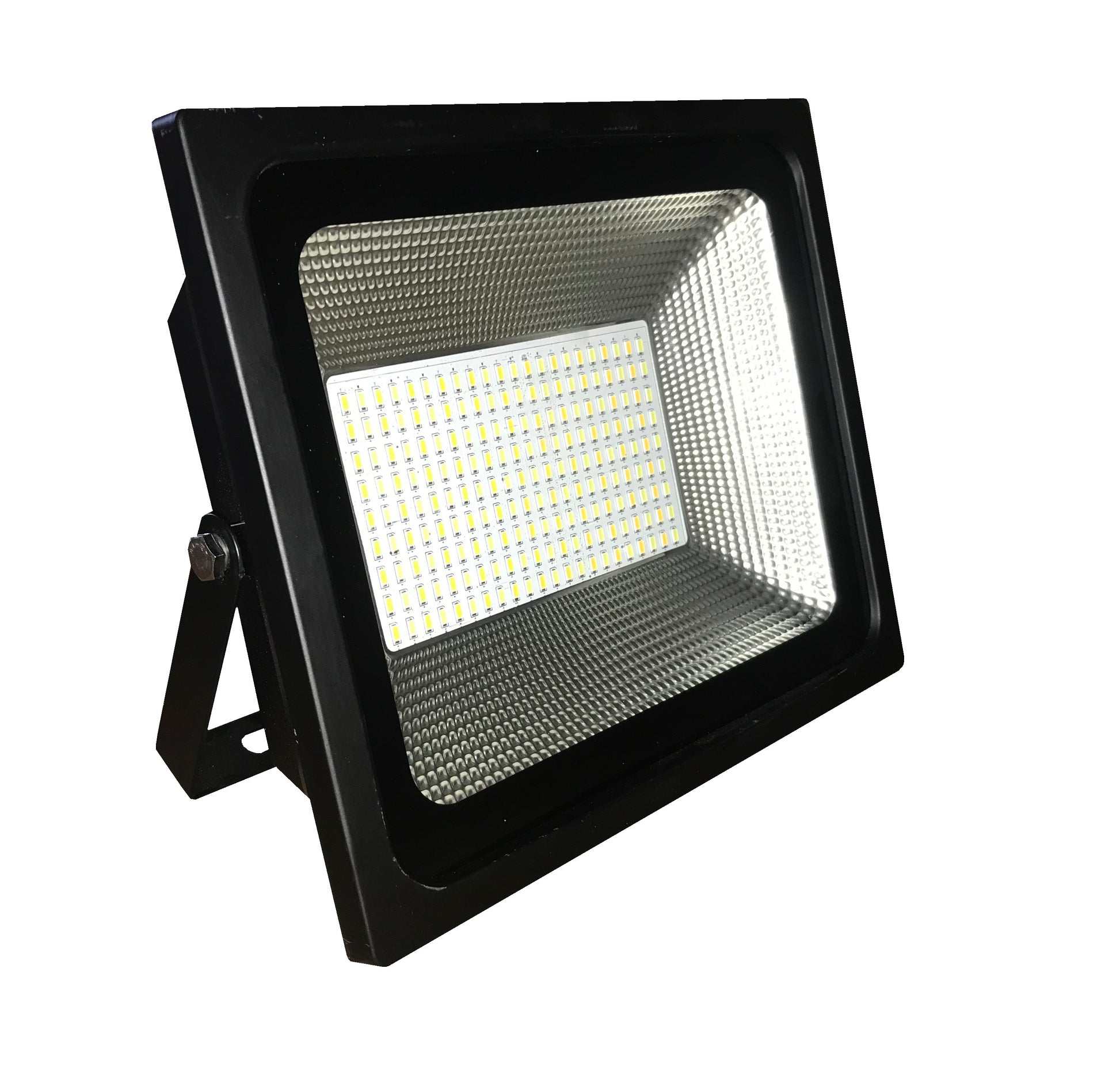 Dual colour solar LED flood light made of die-cast aluminium powder coated black. Available in 10W, 30W and 50W.
