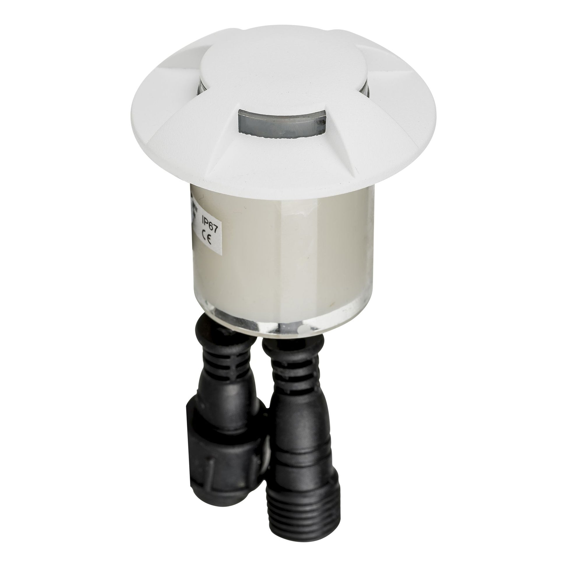 Close up of individual in-ground light for solar in-ground light kit
