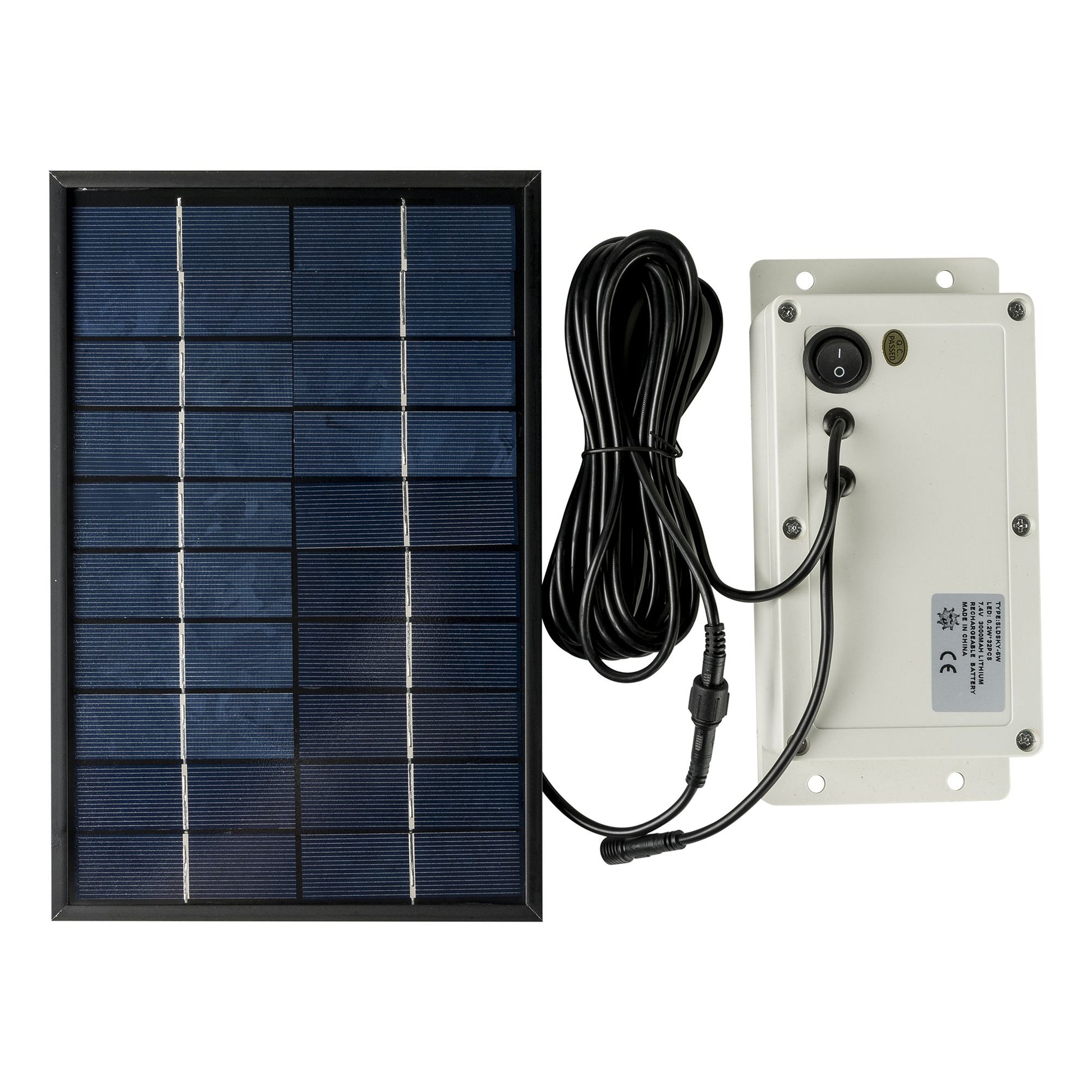 Battery box and solar panel for 6w indoor skylight