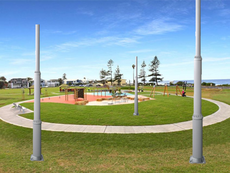 Industrial Galvanized Steel Sectional Poles – Solar Lighting Direct