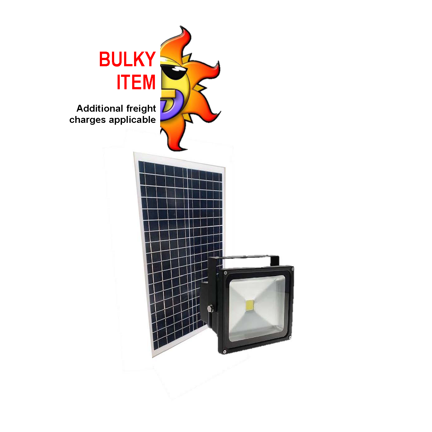 Clearance - 50W Cool White Floodlight + 100W Solar Panel Bundle