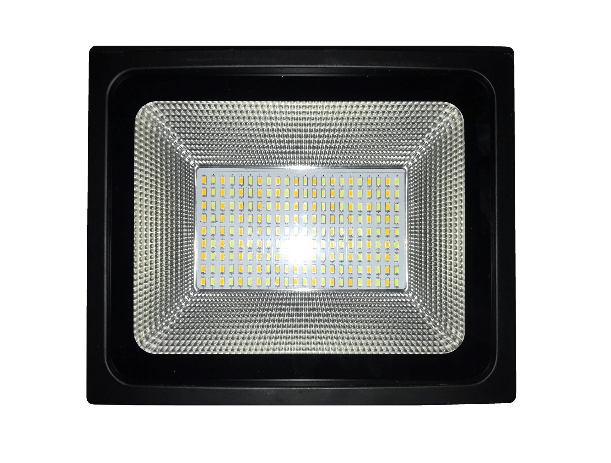 Dual colour solar LED flood light made of die-cast aluminium powder coated black. Available in 10W, 30W and 50W.