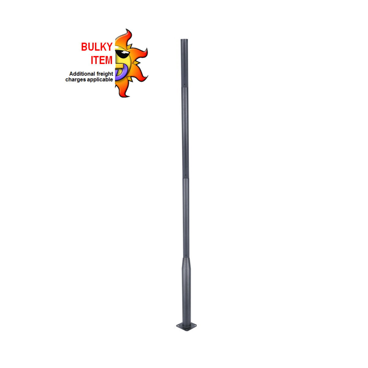 3.5m sectional steel pole with rag bolt assembly for outdoor lighting