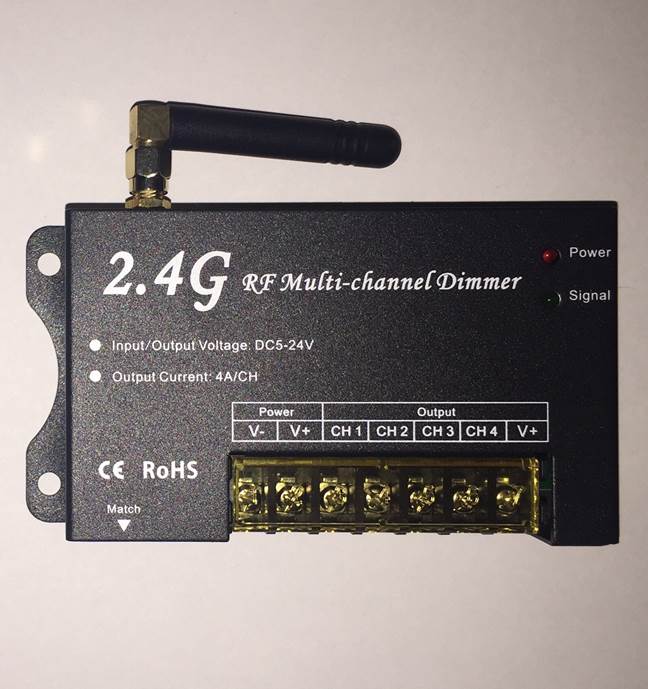 RF remote control able to control & dim 4 channels - designed for use with SLDPLS-72W