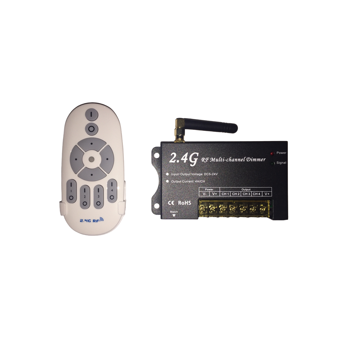 RF remote control able to control & dim 4 channels - designed for use with SLDPLS-72W