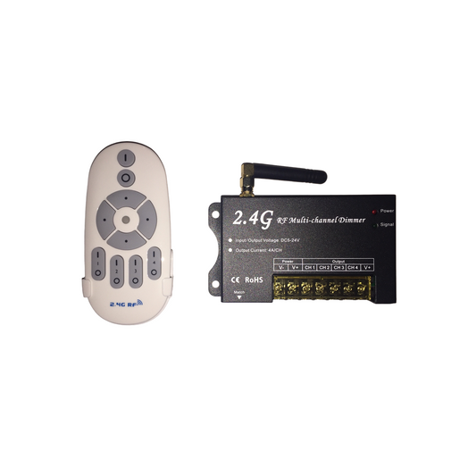 RF remote control able to control & dim 4 channels - designed for use with SLDPLS-72W