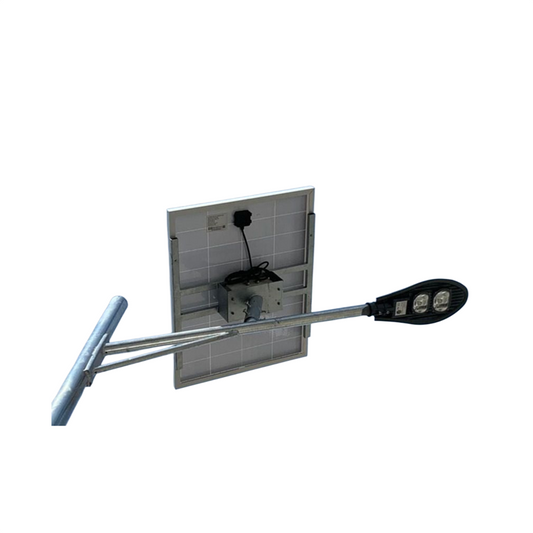 50W solar street light with solar panel and mounting brackets