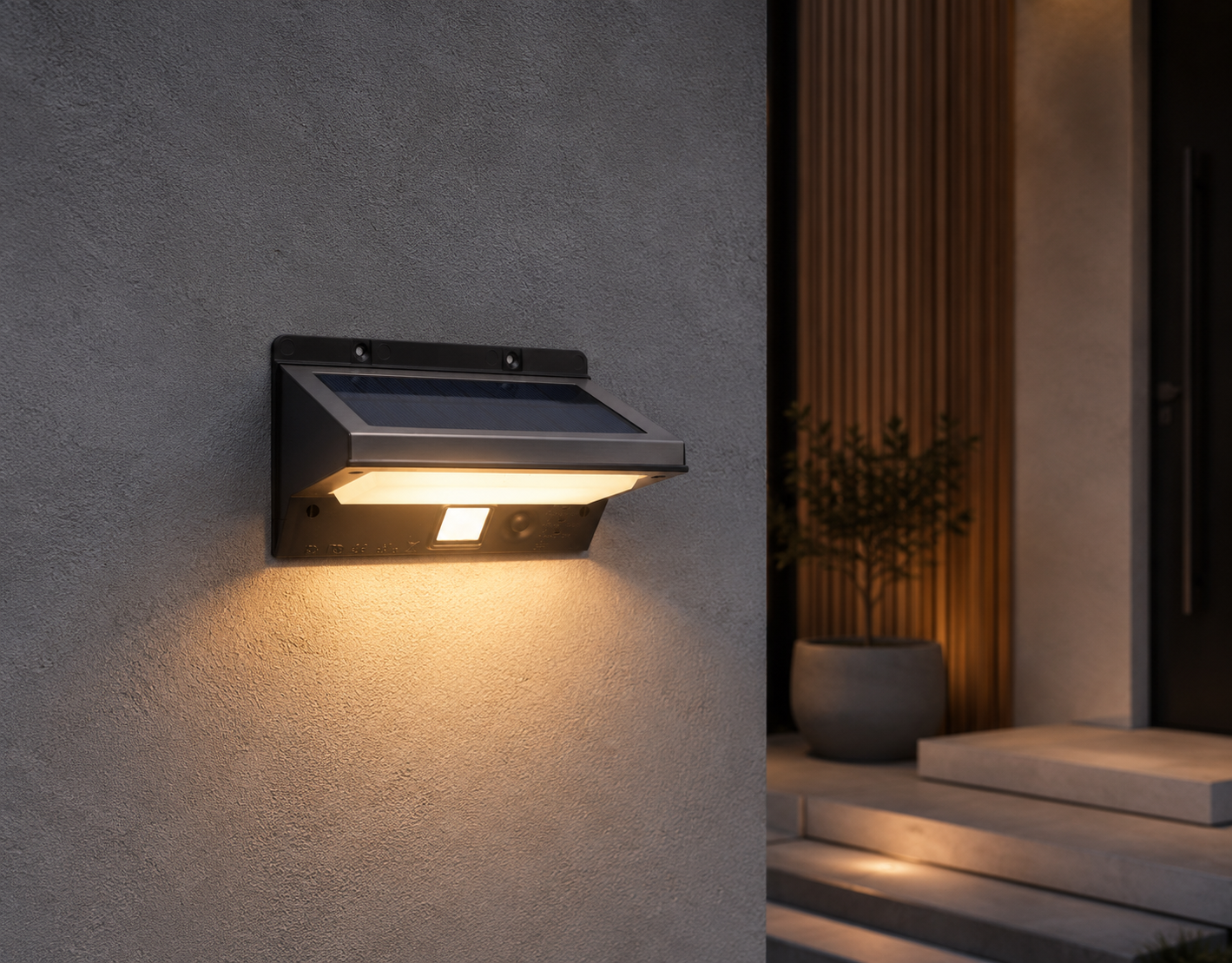 "Sleek" Wall Light w/PIR Sensor - Black
