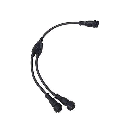 "Y" connector to allow multiple light connections to a solar panel OR to connect multiple solar panels together