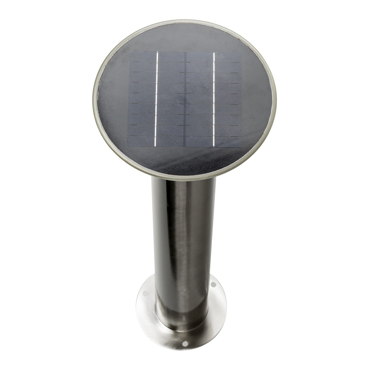 Stainless Steel commercial bollard light with LEDs and a solar panel