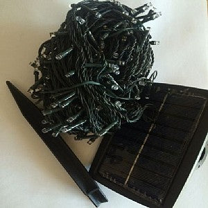 Green cable and solar panel for solar christmas bud lights